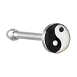 Surgical Steel Black and White YIN YANG Logo Nose Ring