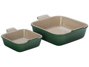 Le Creuset 8x8-in. Square Heritage Collection Baking Dish with Bonus Baker, Fennel Green