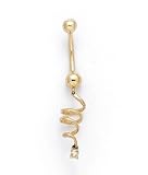 14K CZ Spiral Belly Ring ES-1941