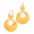 14k Gold Hammered Door-Knocker Disk Earrings