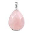 .925 Silver & Faceted Rose Quartz Teardrop Pendant
