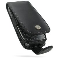 PDair Leather Case for Nokia E52 - Flip Type (Black)