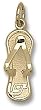 Driver Number 9 Flip Flop 5/8" Charm/Pendant -14K/10K, Stainless Steel or Gold Plated