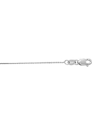 10K White Gold 18" 0.8mm Polish Diamond Cut Cable Chain With Lobster Clasp