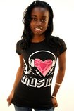 I `LOVE` MUSIC S/S NOVELTY T-SHIRT