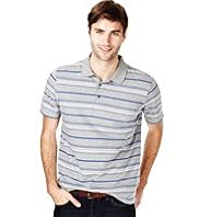 Cotton Rich Striped Polo Shirt