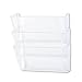 Rubbermaid 47014 Stak-a-file three-pocket wall file, letter size, clear