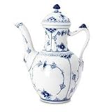 BLUE FLUTED HALF LACE COFFEE POT-8 CUP