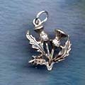 Scottish Thistle Cluster Charm Sterling Celtic Jewelry