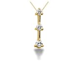 0.25CTW Classic Three Prong Three Stone Diamond Pendant in 14k Yellow Gold