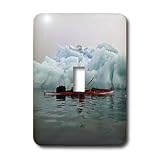 VWPics Northern - MR young man paddling past an iceberg in Forlandssundet, Svalbard, Norway - Light Switch Covers - single toggle switch