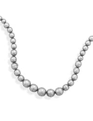 16"+2" Oxidized Silver Bead Necklace