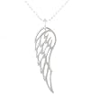 Angel Wing Pendant in Sterling Silver on a 20" Sterling Bead Chain, #8007