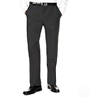 Big & Tall Flat Front Striped Trousers with Wool