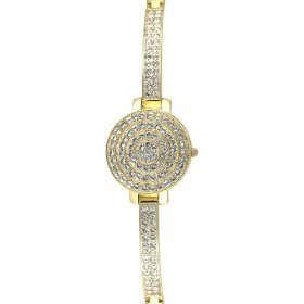 AK Anne Klein #10-8836GPCV Womens Gold Crystal Bangle Bracelet Watch