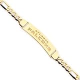 14K Atlanta Falcons Medium Polished Id Figaro Bracelet