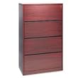 HON COMPANY 10500 Series Four-Drawer Lateral File, 36w x20d x 59-1/8h, Mahogany