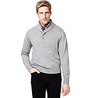 Blue harbour Pure Cotton Y-Neck Jumper