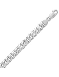 Beveled Curb Chain Bracelet 8mm Sterling Silver