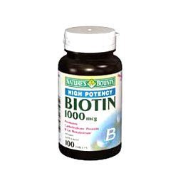 Nature's Bounty Biotin, High Potency, 1000 mcg, Tablets, 100 ct.