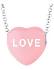 Sweethearts Enamel "Love" Heart on 16" Necklace Pendant with Gift Box
