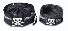 Sierra Dog Supply Black TRAVEL BOWL with Skull & Crossbones at THE REGAL DOG
