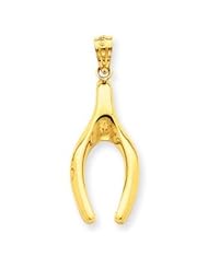 14k Gold Polished Wishbone Pendant