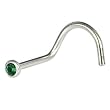 Austrian Crystal EMERALD Screw Nose Ring