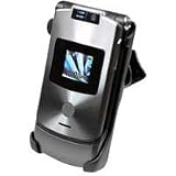 Motorola RAZR V3xx Swivel Rotating Belt Clip Cell Phone Holster - Black Hard Plastic Holster Clip