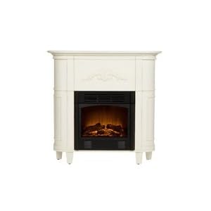 SEI Mayfair Antique White Electric Fireplace