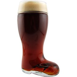Glass Beer Boot Oktoberfest Style Stein - 1 Liter