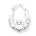 Sardelli - 14k White Gold Claddaugh Hoop Earrings, 16mm x 21mm