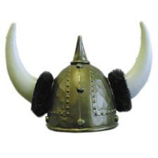 Adult Plastic Viking Party Helmet with Fur, Single