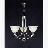 Delray Empire Silver 3 Light Chandelier with Faux Etched Alabaster Glass