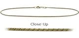 14K Yellow Gold 9 Inch Solid Rope Style Anklet