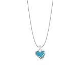 Boma Sterling Silver Turquoise Heart Necklace, 16