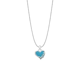 Boma Sterling Silver Turquoise Heart Necklace, 16 by Boma Jewelry