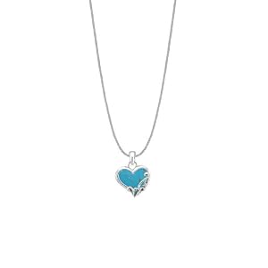 Boma Sterling Silver Turquoise Heart Necklace, 16 by