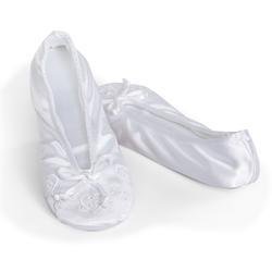 Isotoner Embroidered Pearl Satin Ballerina