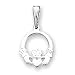 Pendant - Polished Sterling Silver Irish Celtic Claddagh Pendant Charm
