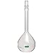 Corning Pyrexplus Borosilicate Glass Flat Bottom PVC Coated Class A Volumetric Flask, with Glass Standard Taper Stopper