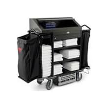 Rubbermaid Commercial FG9T6300 Deluxe High Capacity Housekeeping Cart, 11 cu ft Capacity, 55" Length, 22" Width, 50" Height, Black