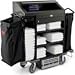 Rubbermaid Commercial FG9T6300 Deluxe High Capacity Housekeeping Cart, 11 cu ft Capacity, 55" Length, 22" Width, 50" Height, Black