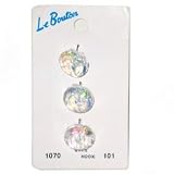 Crystal Clear Hologram Craft Buttons Size 5/8 (16mm) by Le Bouton - 3 Hook Buttons