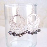 Bohemian Sterling Silver & Pearl Earrings