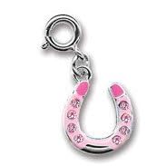 CHARM IT© Lucky Pink Horseshoe Charm with Crystals