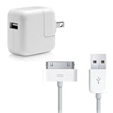 Goldstar® Brand NEW Home / Wall Charger Adapter with Usb Data Sync Transfer Cable for Apple Iphone and Ipod