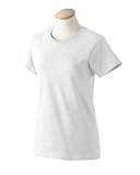 Custom embroidered golf ball design on ladies t-shirt, XL, white