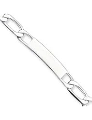Sterling Silver Polished Engraveable Open Link ID Bracelet