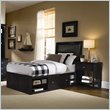 American Drew Sterling Pointe Wood Storage Platform Bed in Black 4 Piece Be ....